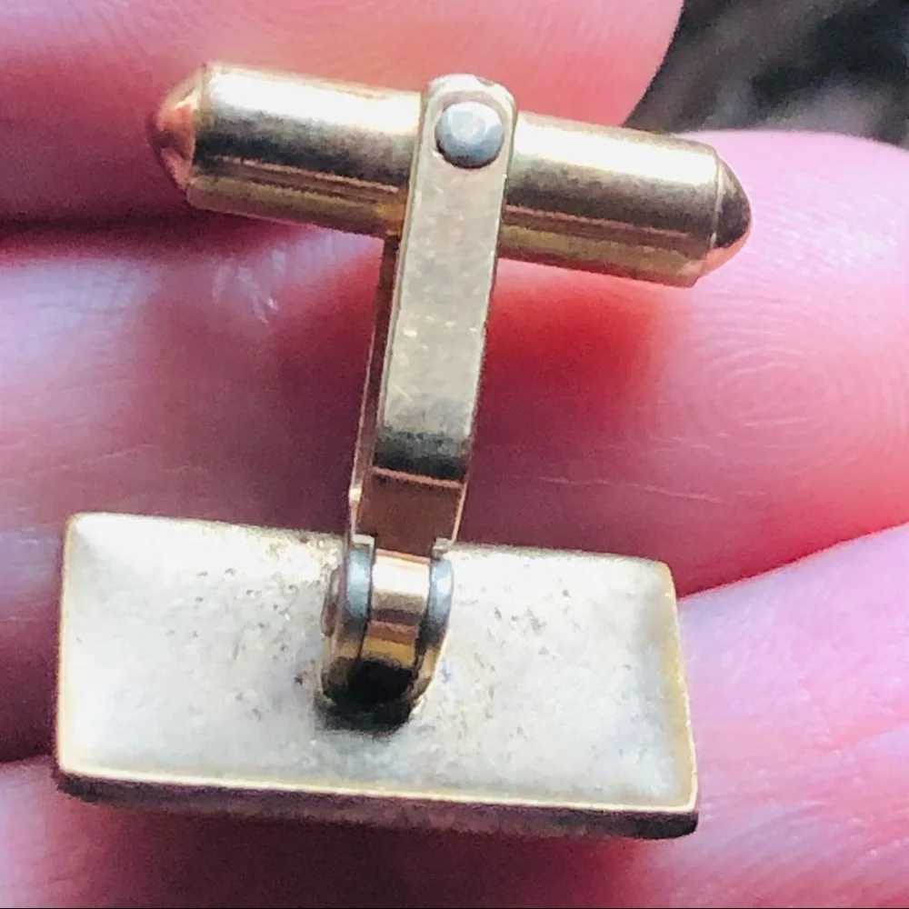Antique late 1800s Ballou gold filled engraved cuff links